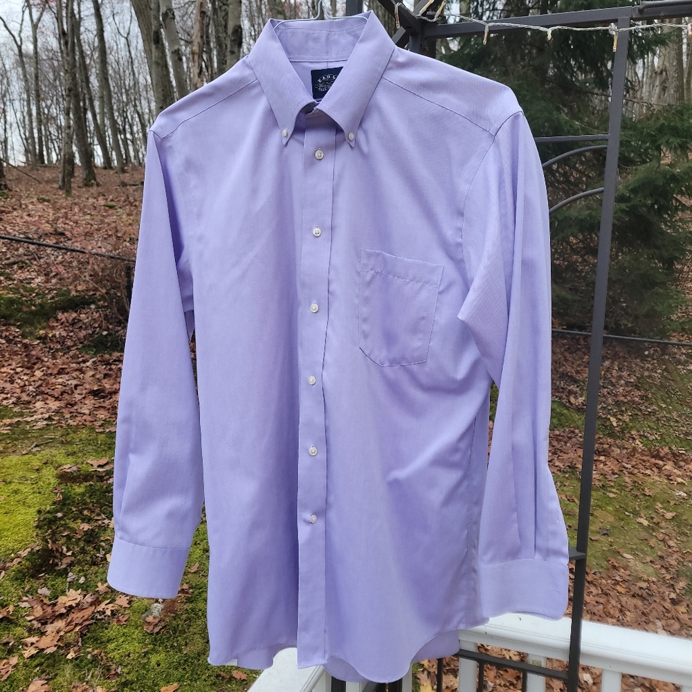 Men's Eagle Shirt Makers Button-down Lilac Non-iron Reg Fit Shirt 16 32/33